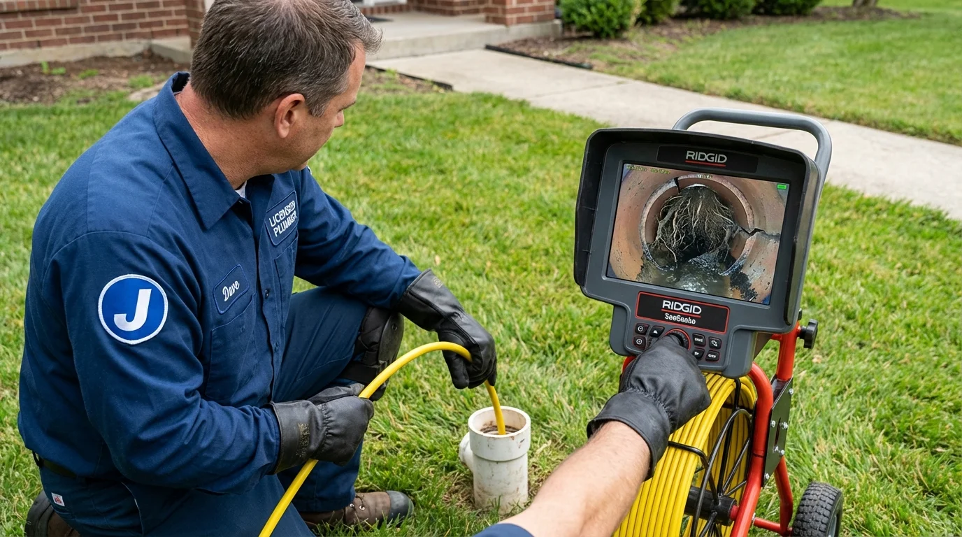 Sewer camera inspection being performed by Johns Plumbing LLC in Helena